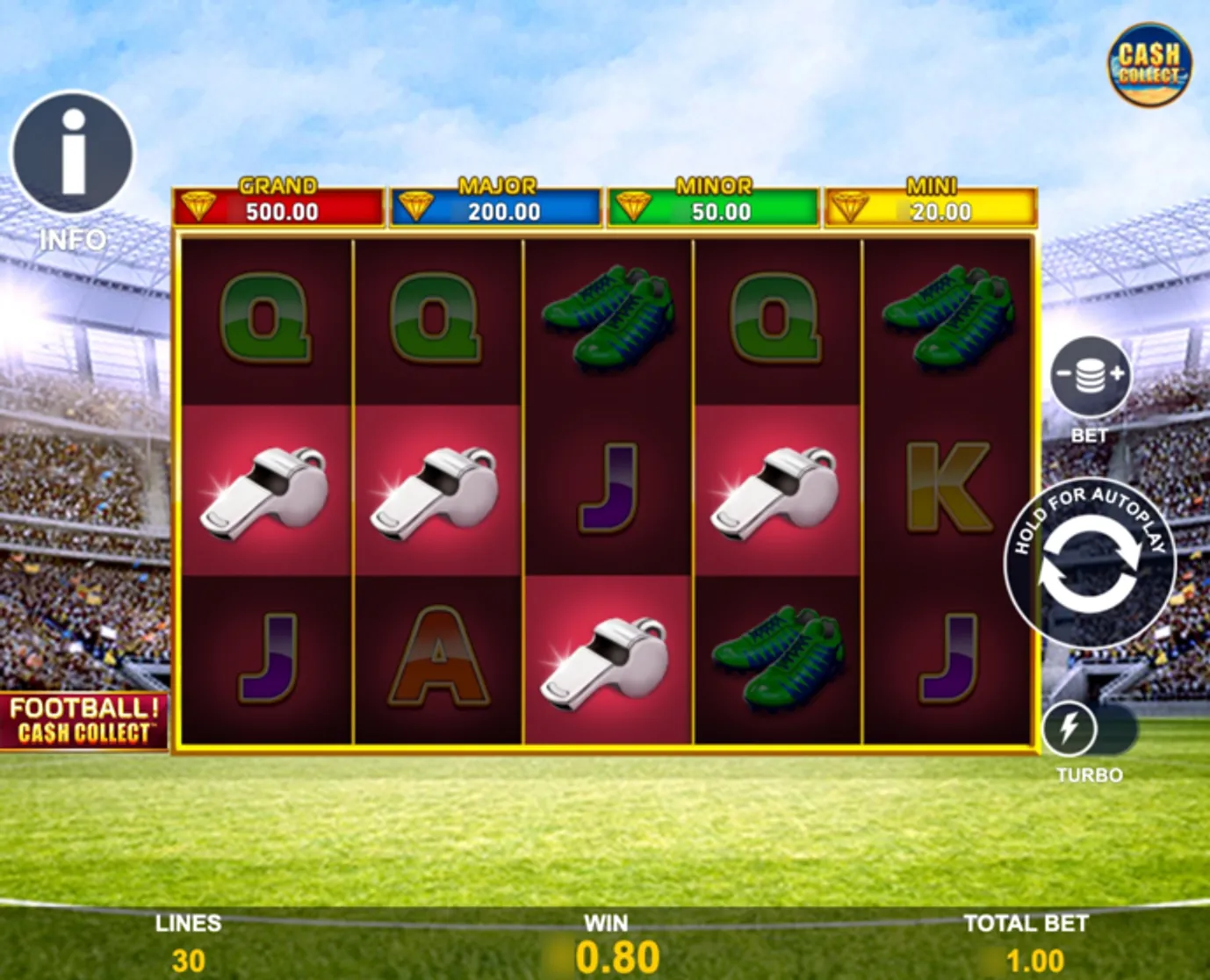 Football Cash Collect Slot Graphics