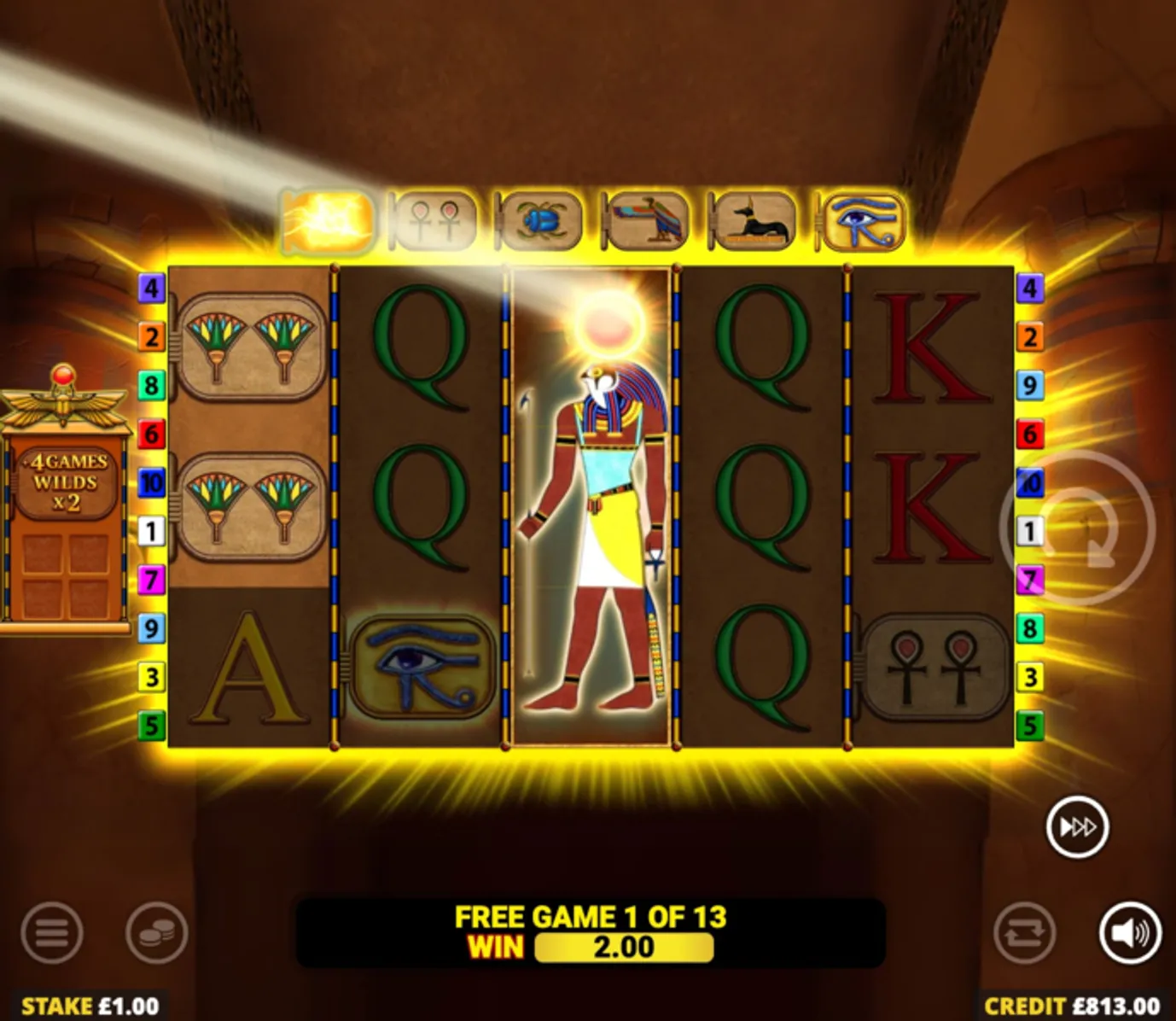 Eye of Horus Rise of Egypt Slot Graphics