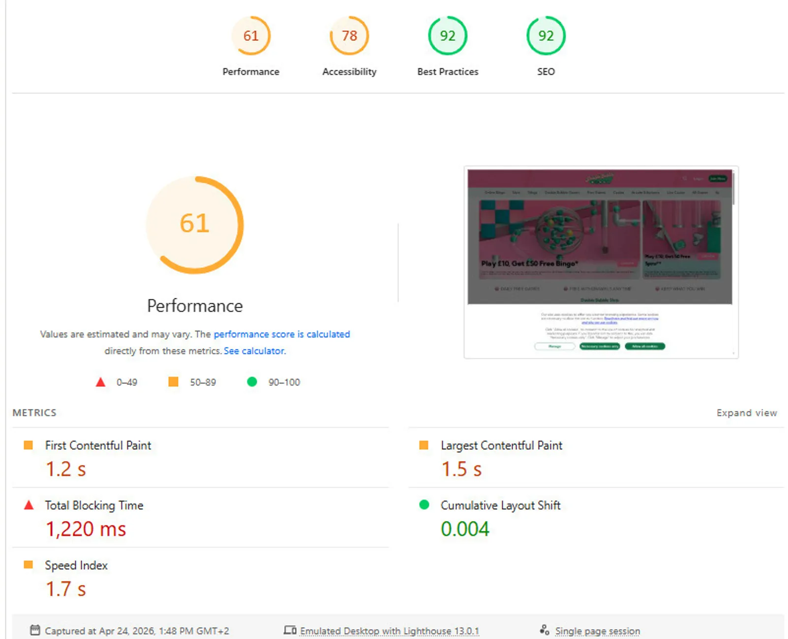 Double Bubble Bingo mobile and browser performance