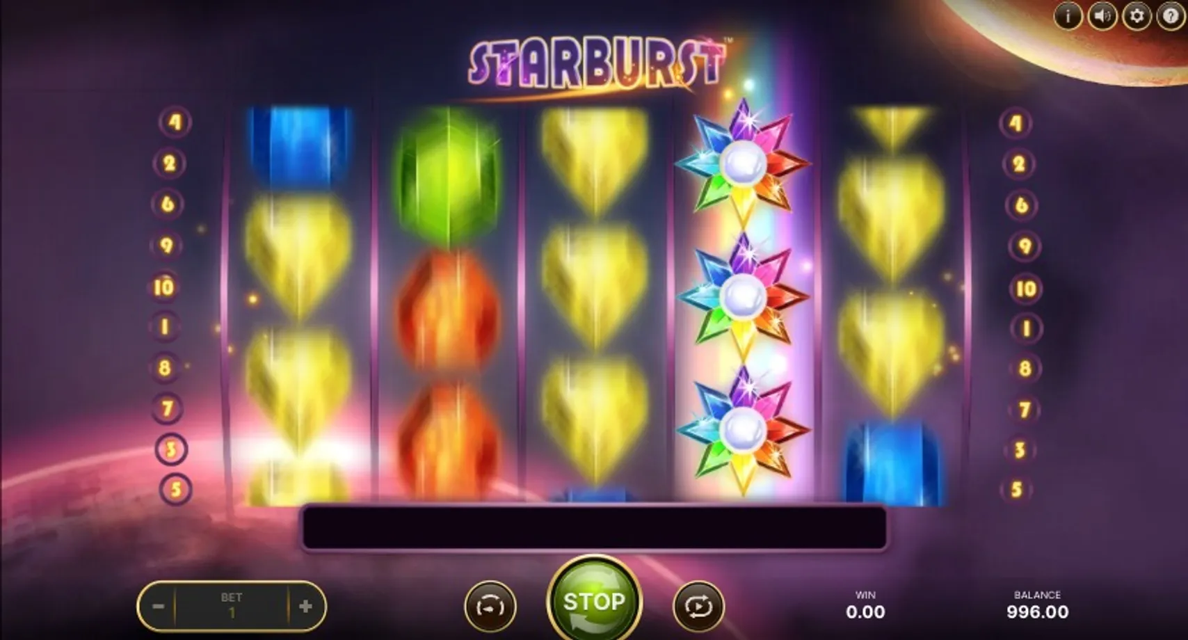 Starburst Slot Re-Spin Mechanic
