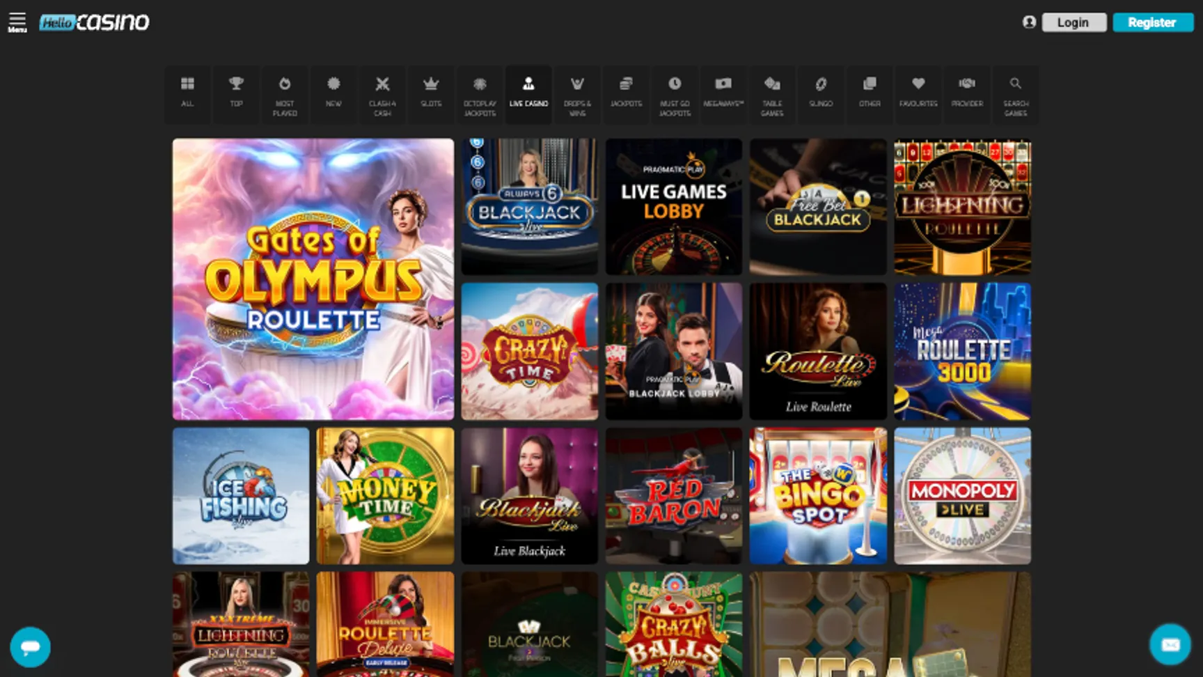 Hello Casino Live Games