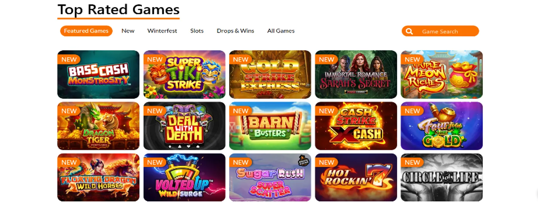 Games and software providers at ZetBet Casino