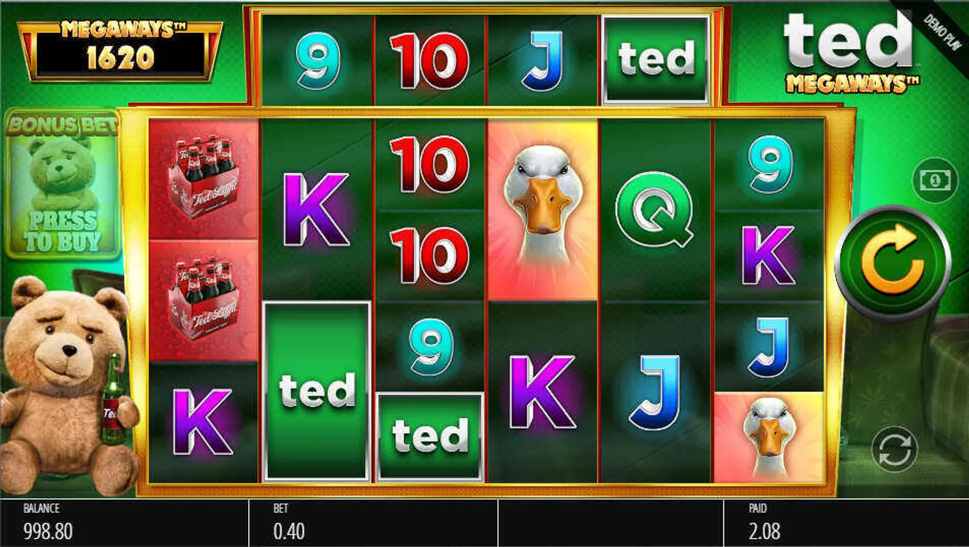 Testing the Ted Megaways slot