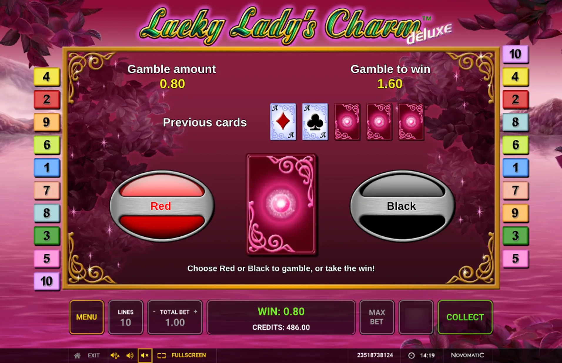 Lucky Lady's Charm Deluxe Slot Gamble Feature