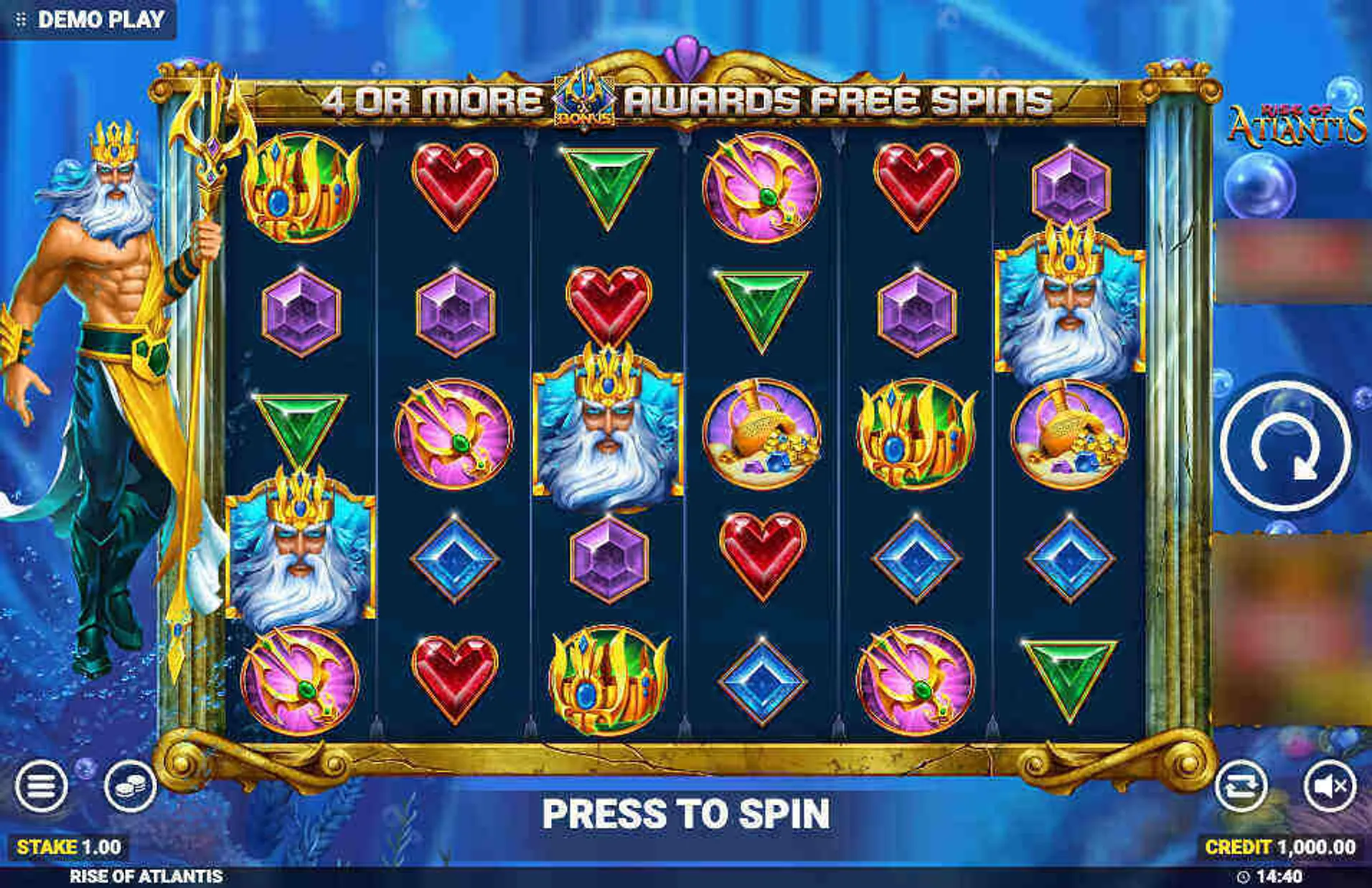 Theme and story of the Rise of Atlantis Slot
