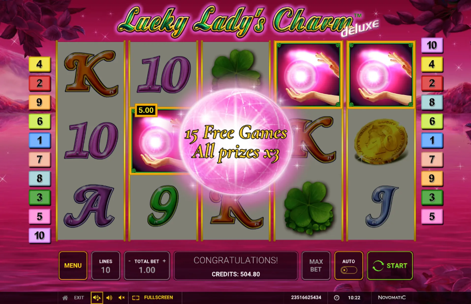 Lucky Lady's Charm Deluxe Slot Testing