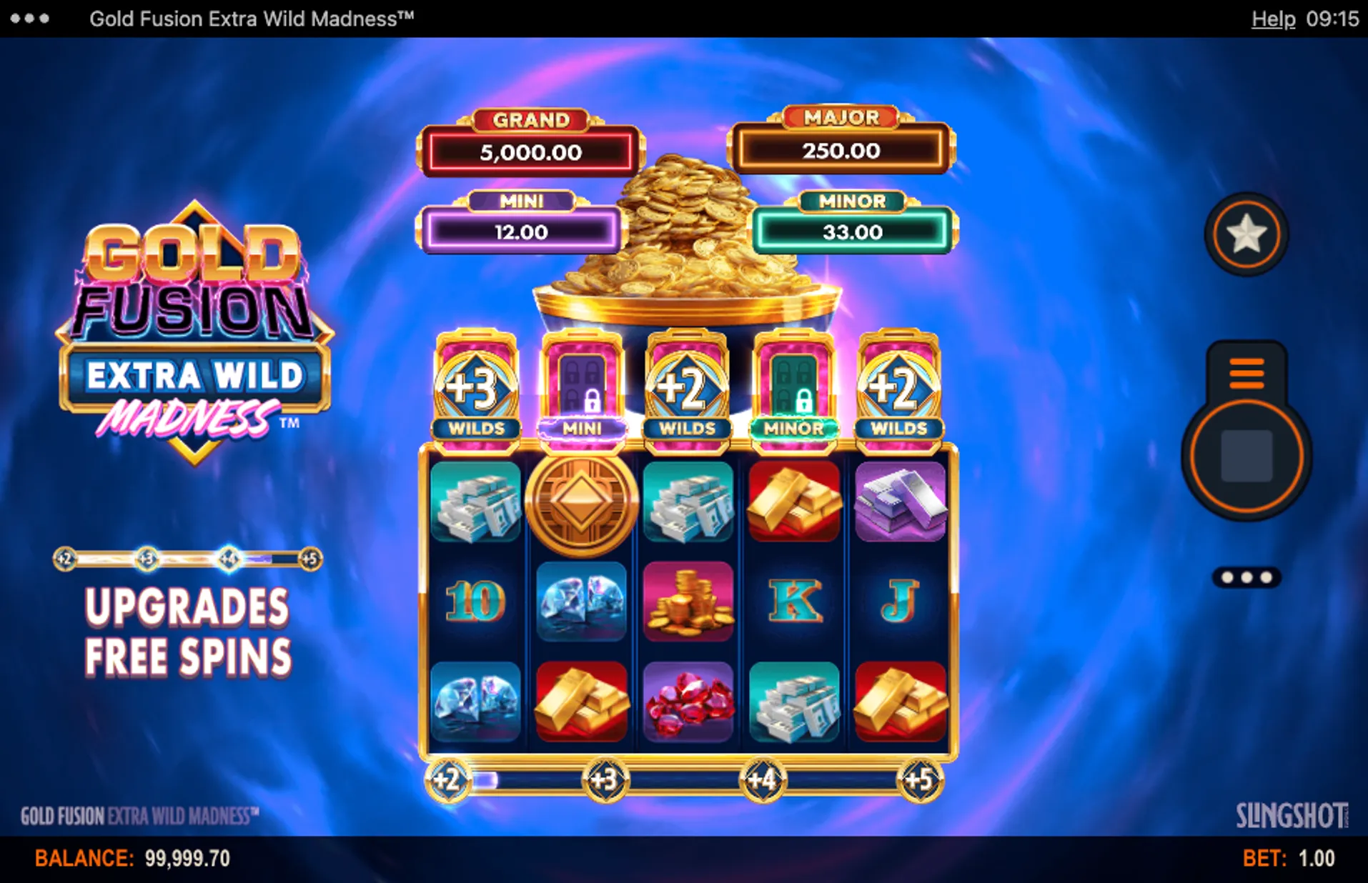 Gold Fusion Extra Wild Madness Slot Jackpots