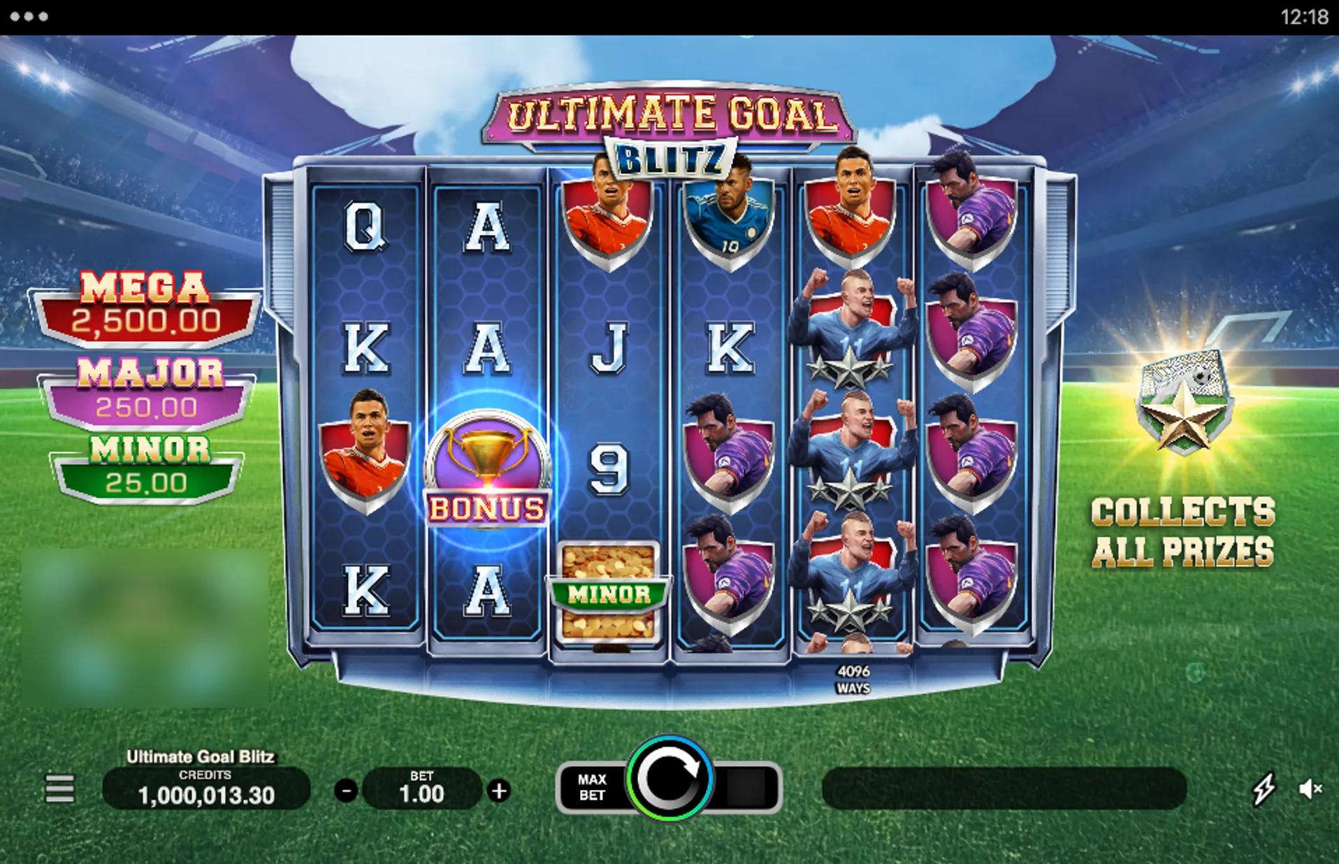 Ultimate Goal Blitz Slot Jackpot Symbols