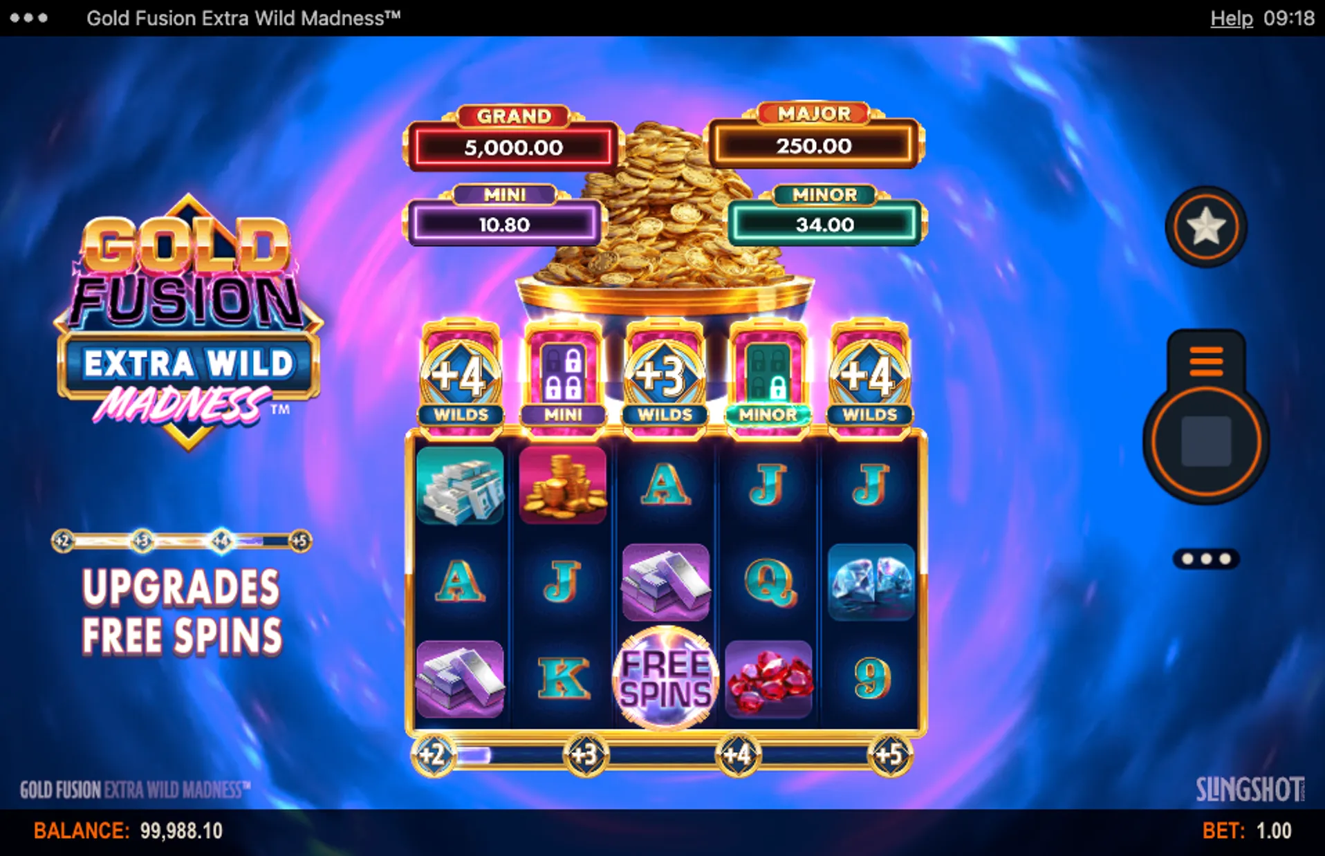 Gold Fusion Extra Wild Madness Slot Free Spins