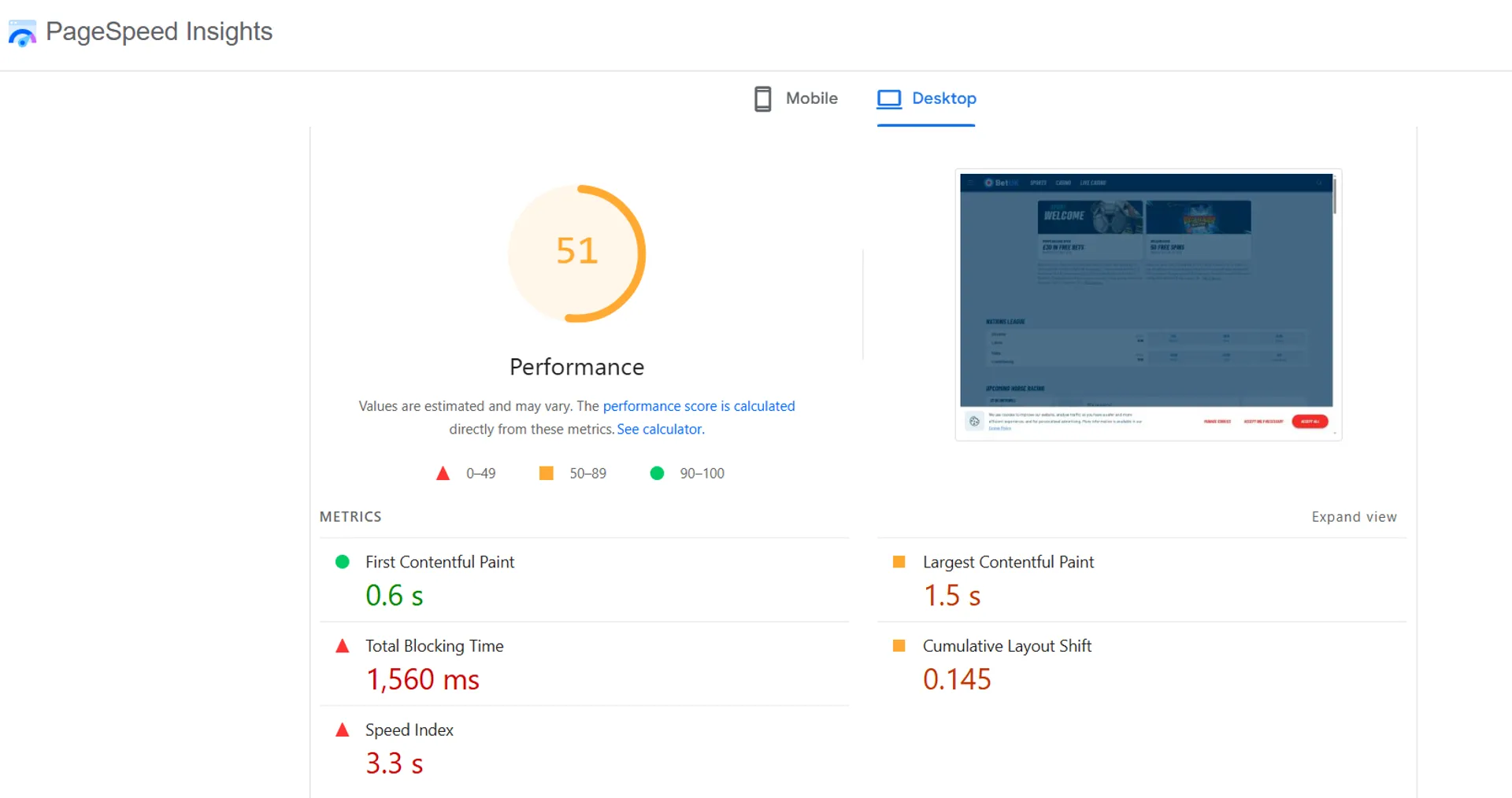 BetUK site performance