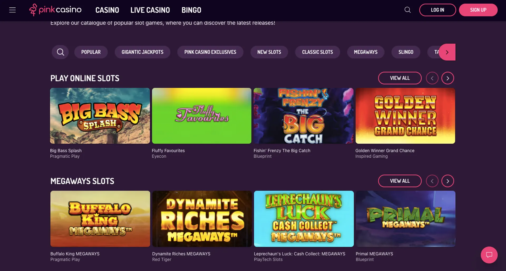 Pink Casino online slots