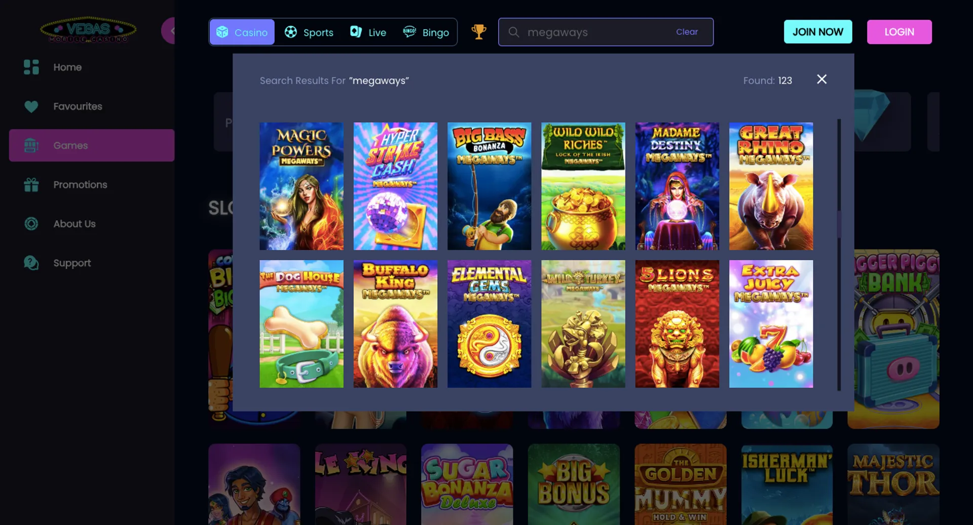 Vegas Mobile Casino megaways