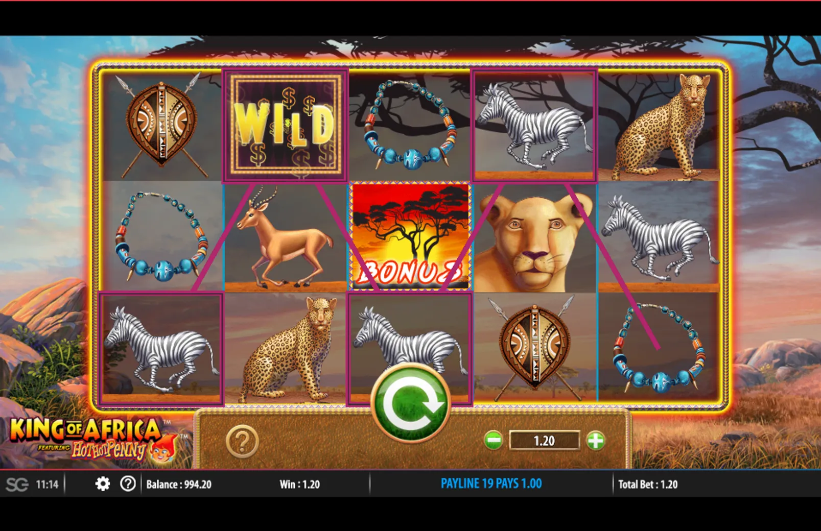 King of Africa slot wild symbols