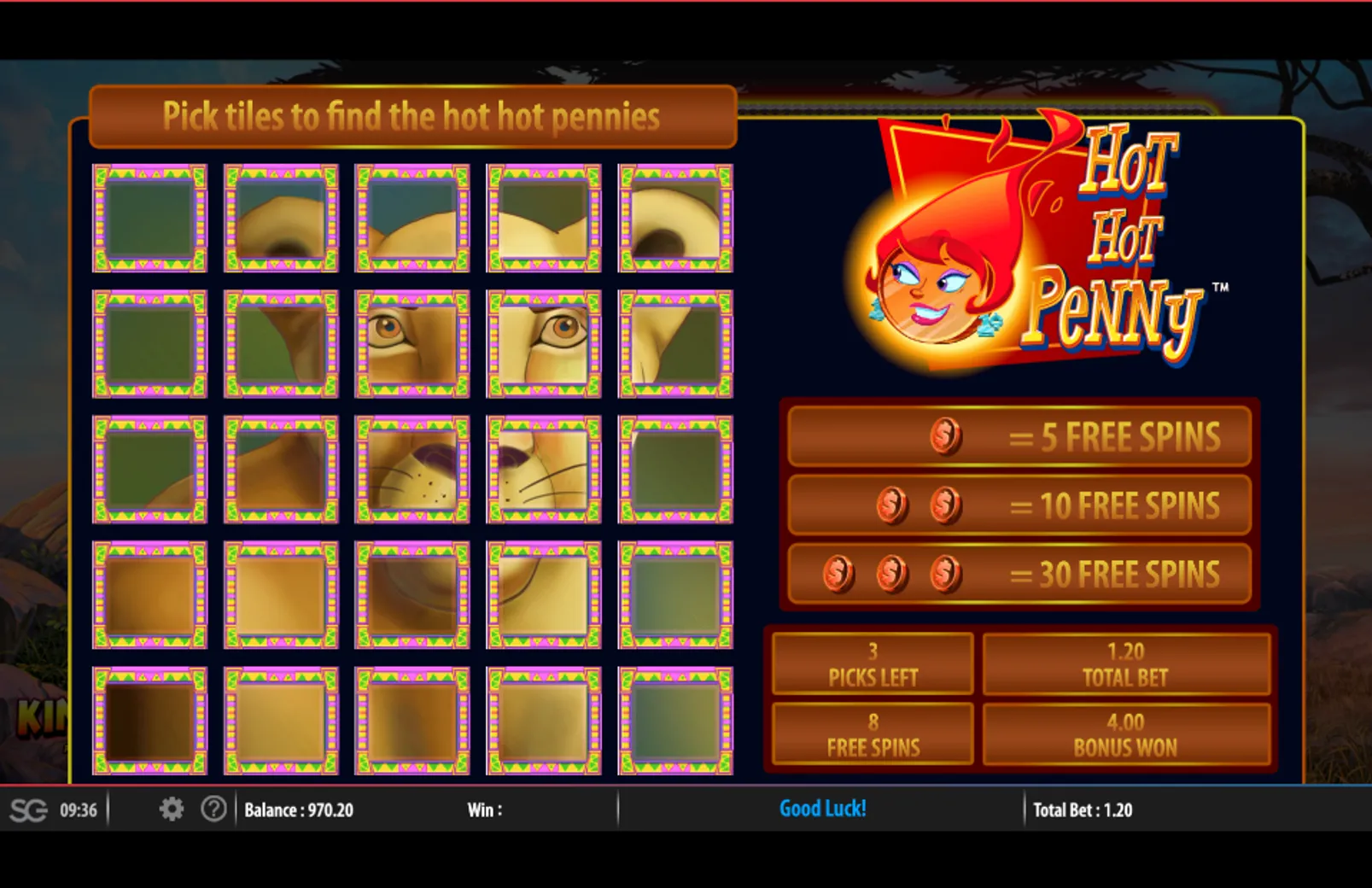 King of Africa slot bonus