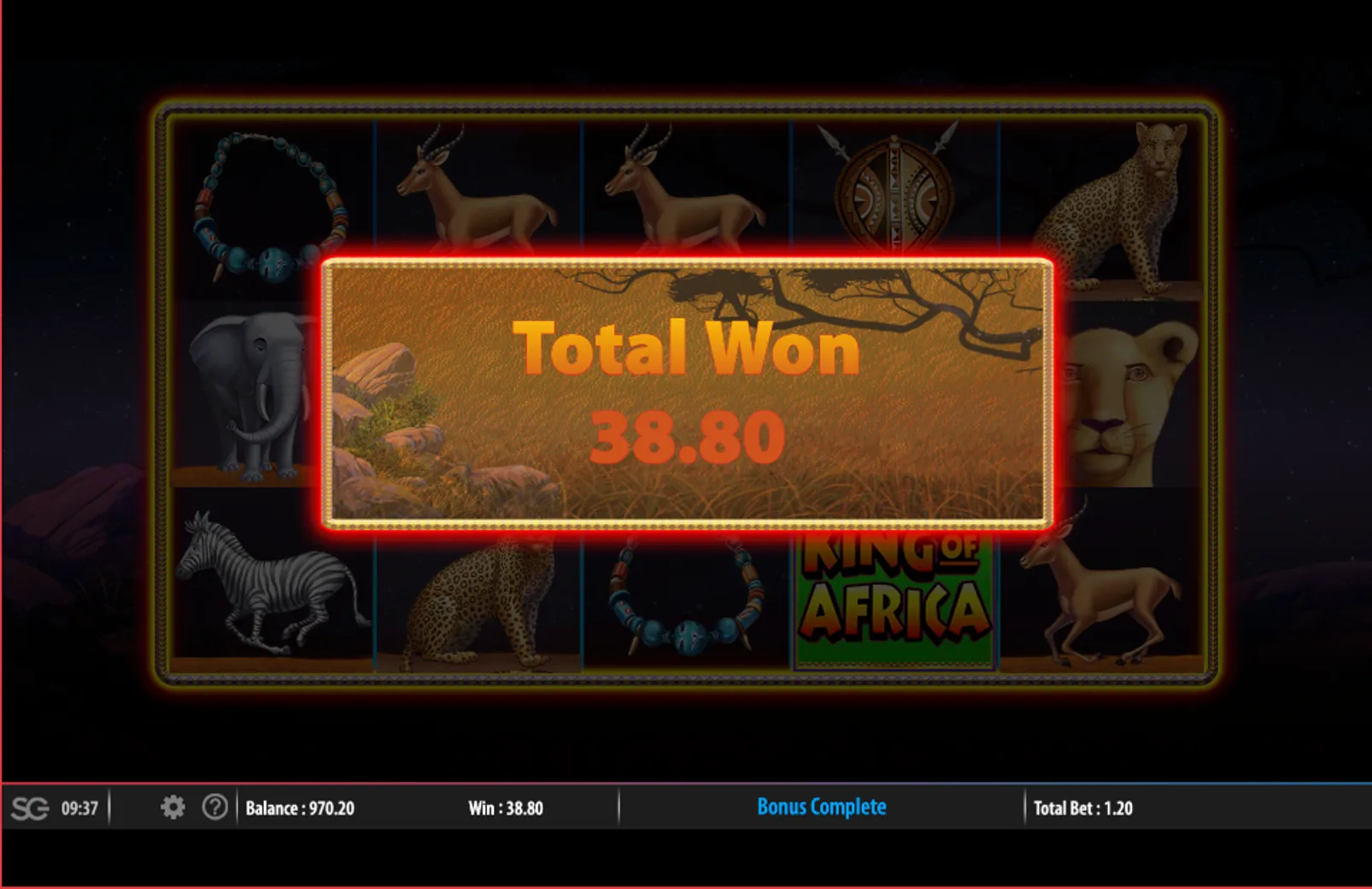 King of Africa slot testing
