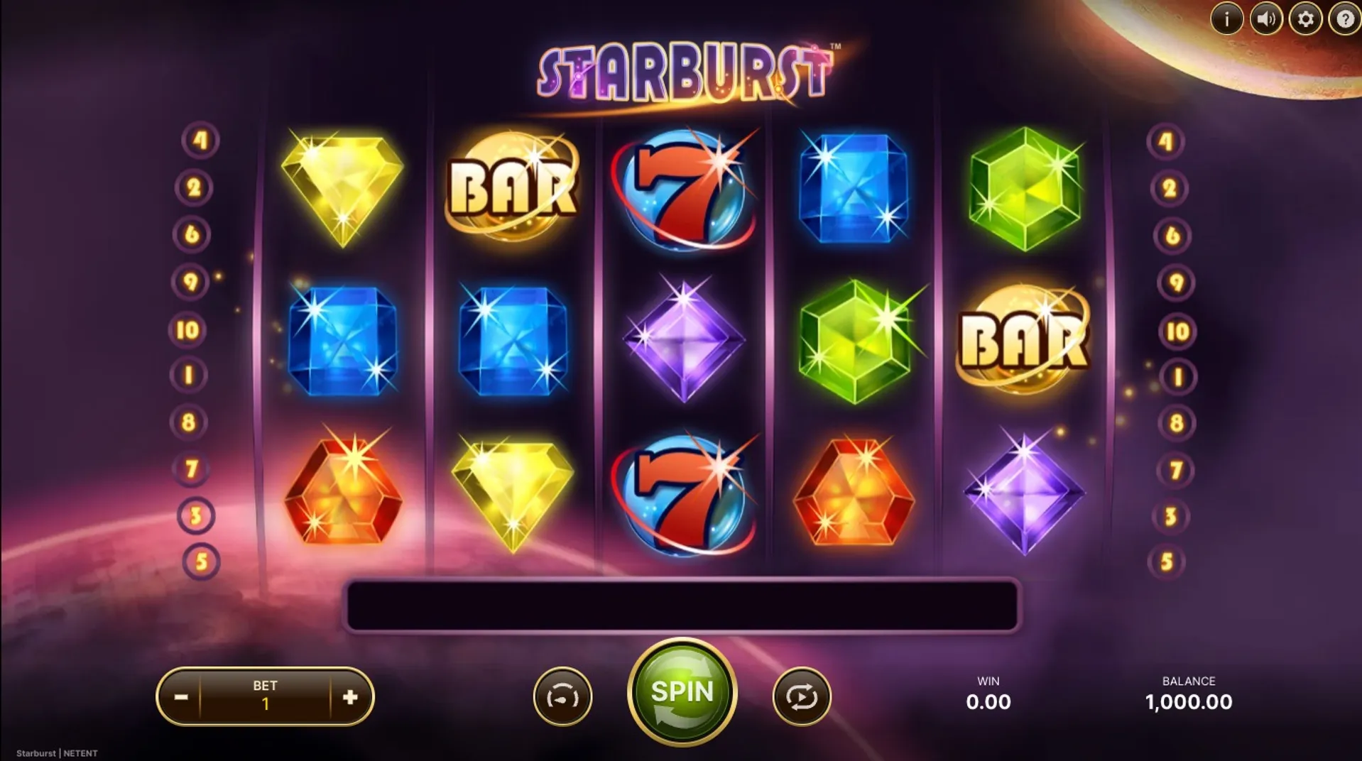Starburst Slot Theme