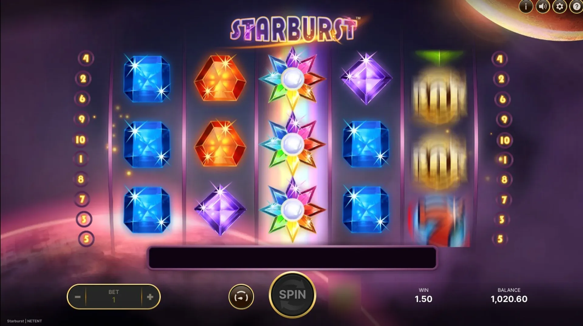 Starburst Slot Wild Symbols