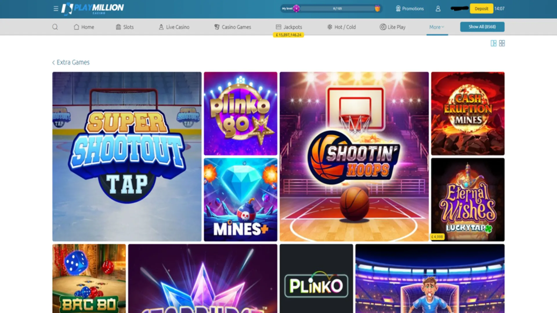 PlayMillion casino table games