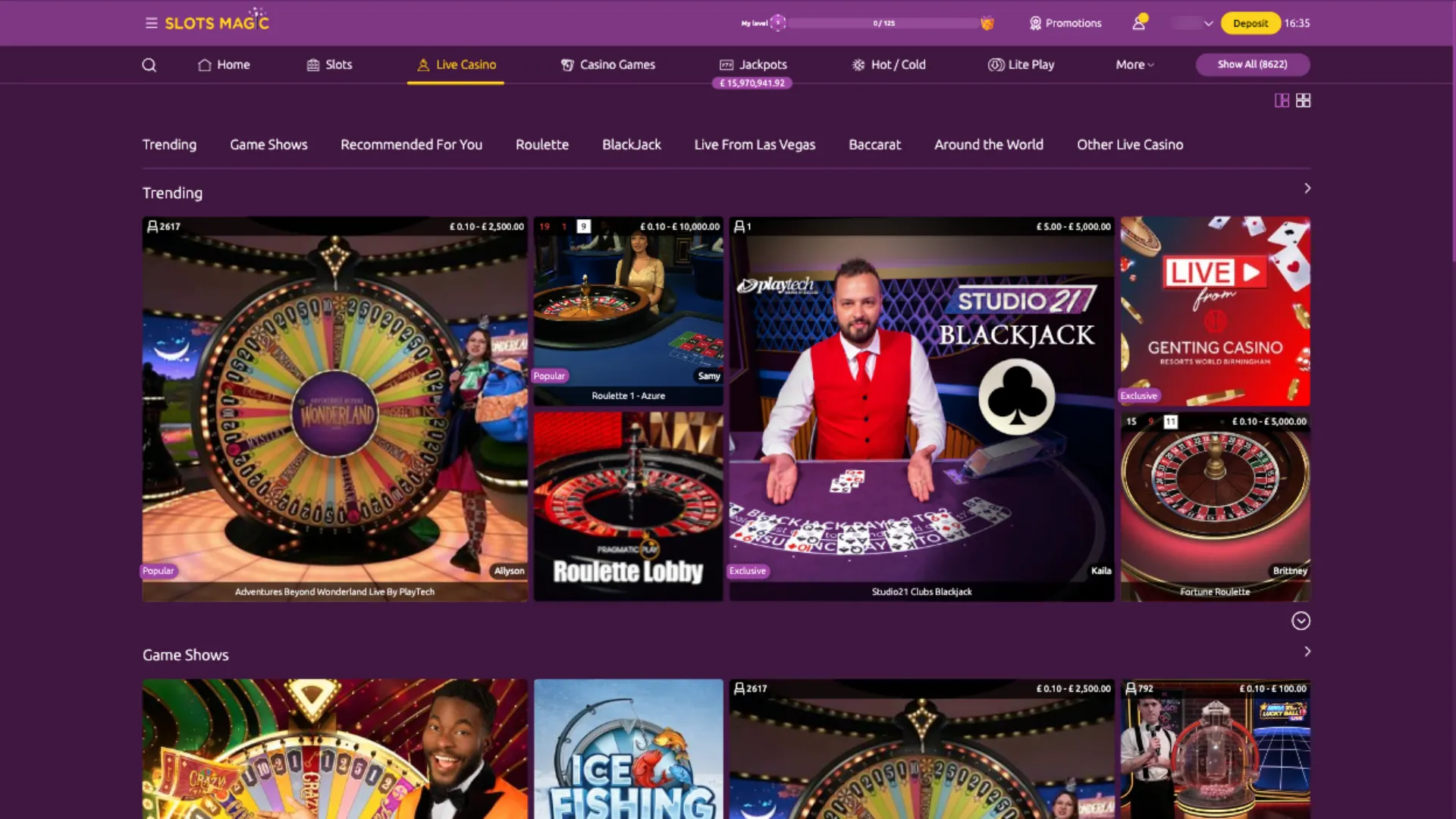Slot Magic Casino live casino games