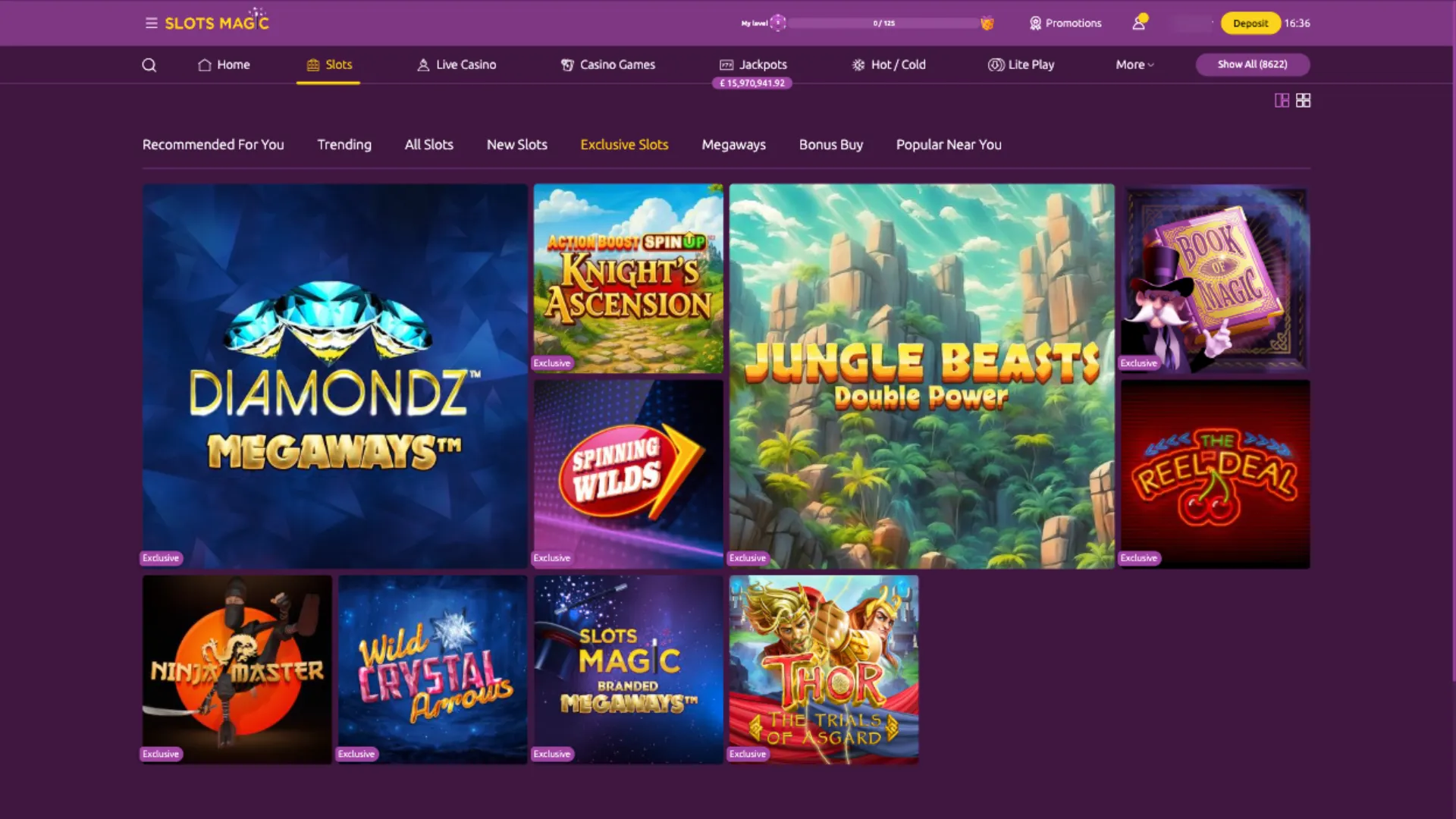 Slot Magic Casino exclusive games