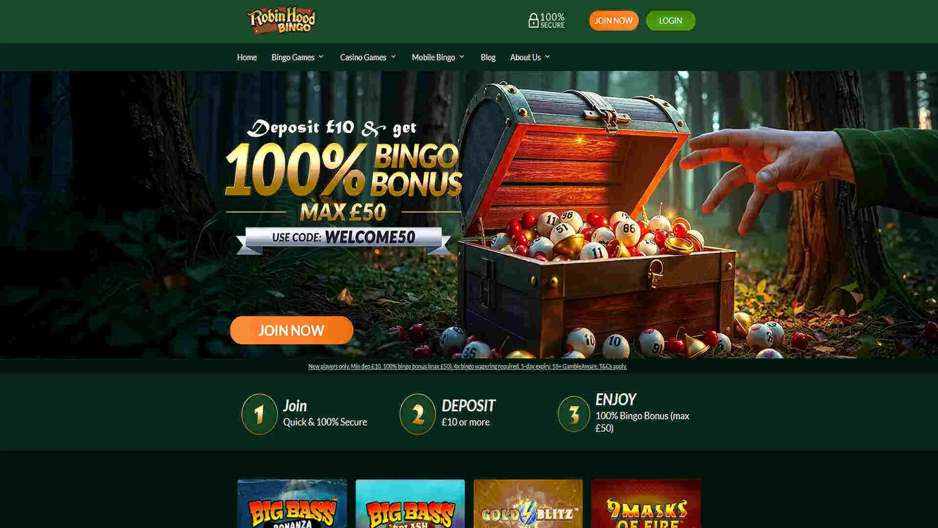 Robin Hood Bingo Casino promo code