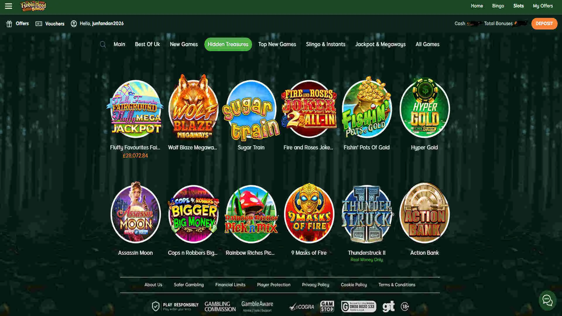 Online slots at Robin Hood Bingo