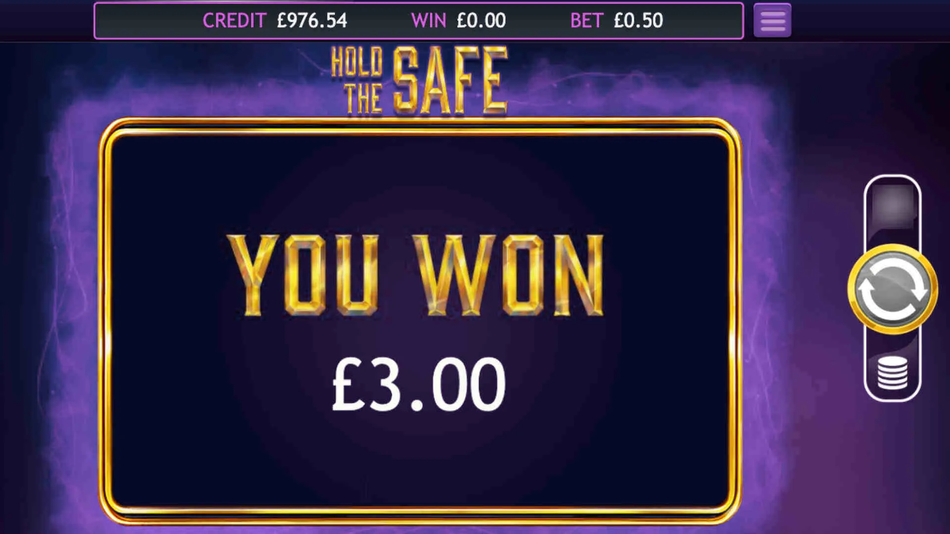 Testing the Hold the Safe Slot