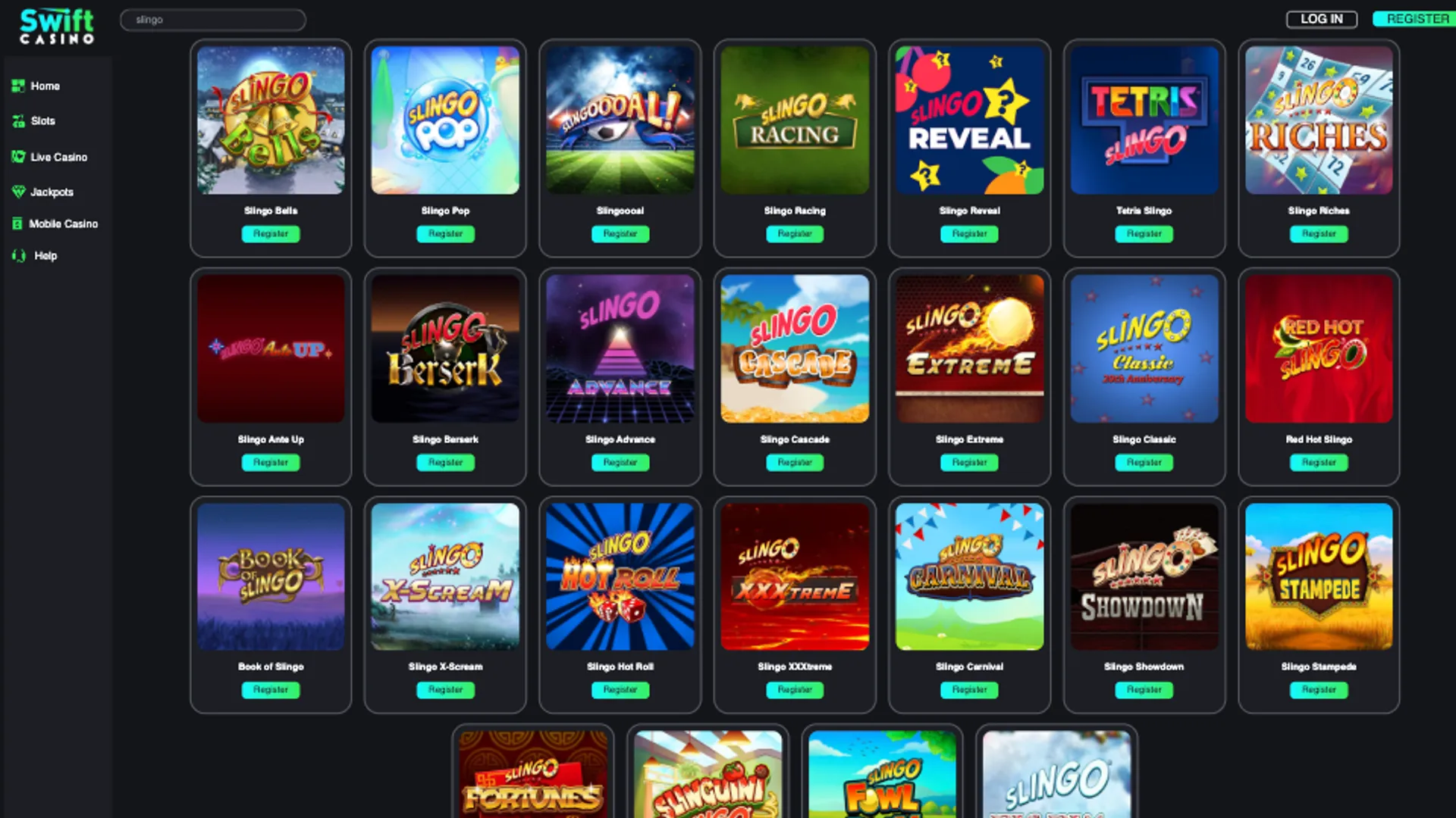 Swift Casino exclusive games