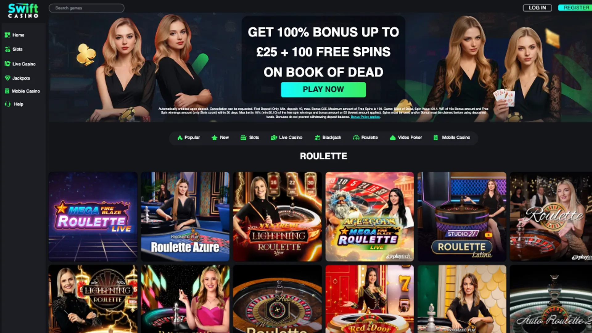 Swift Casino table games