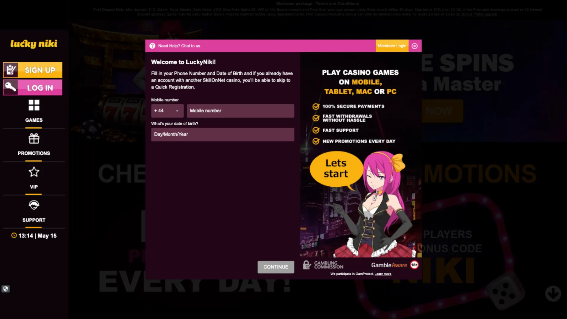 LuckyNiki Casino Promo Code how to sign up