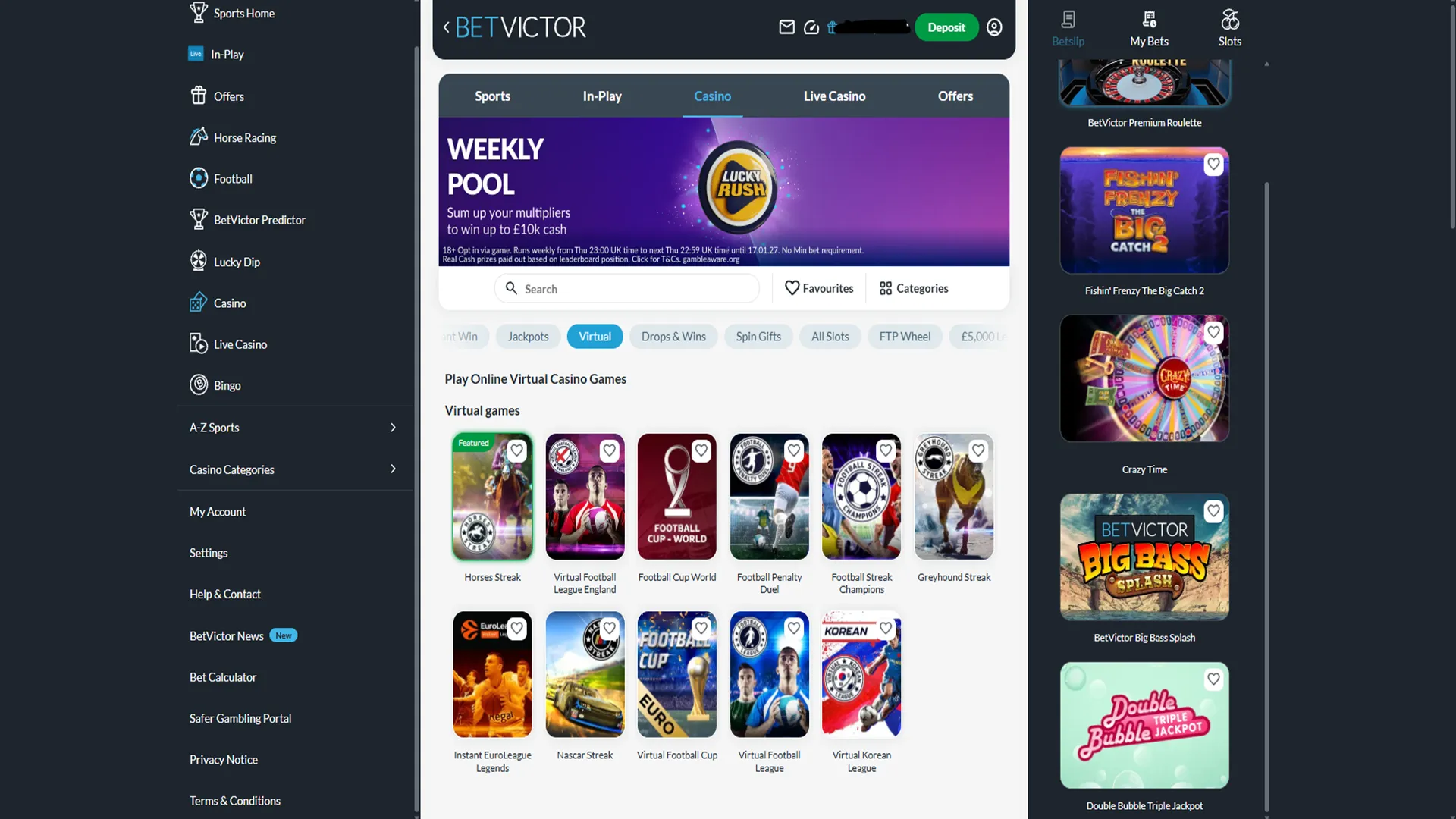BetVictor Casino Table Games