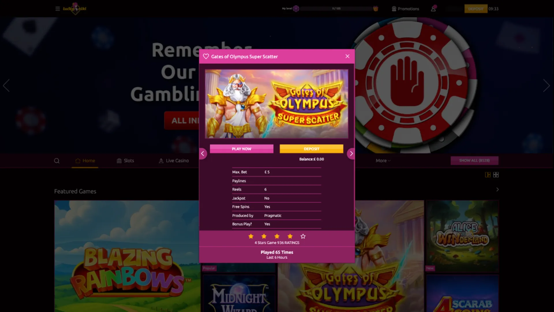 LuckyNiki Casino Games