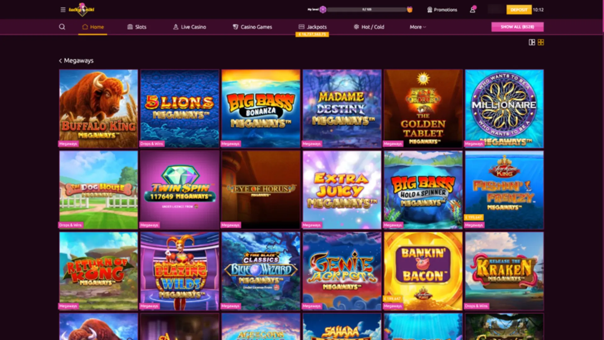 LuckyNiki Casino Megaways
