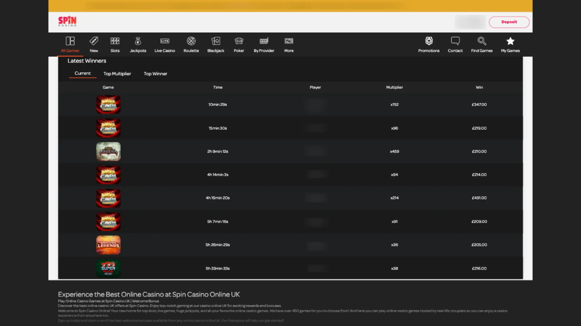 Spin Casino Games
