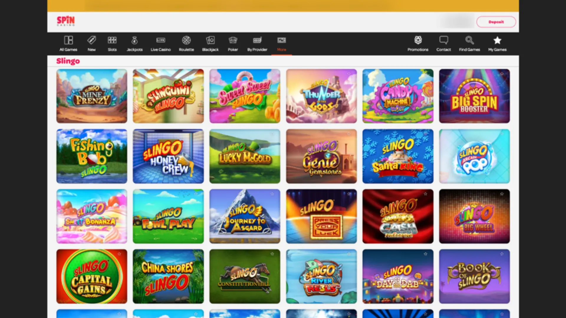 Spin Casino Exclusive Games