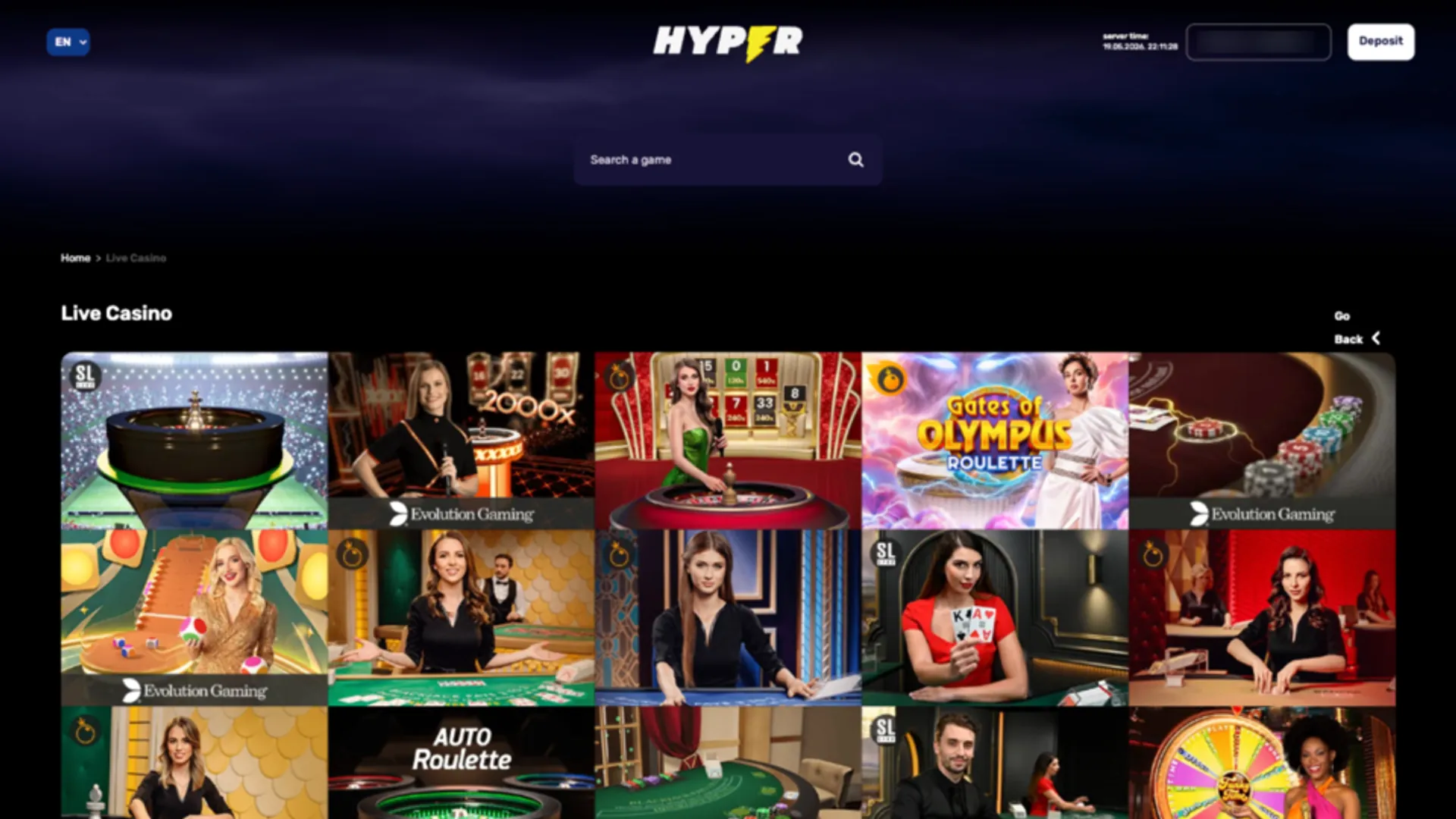 Hyper Casino Live Games