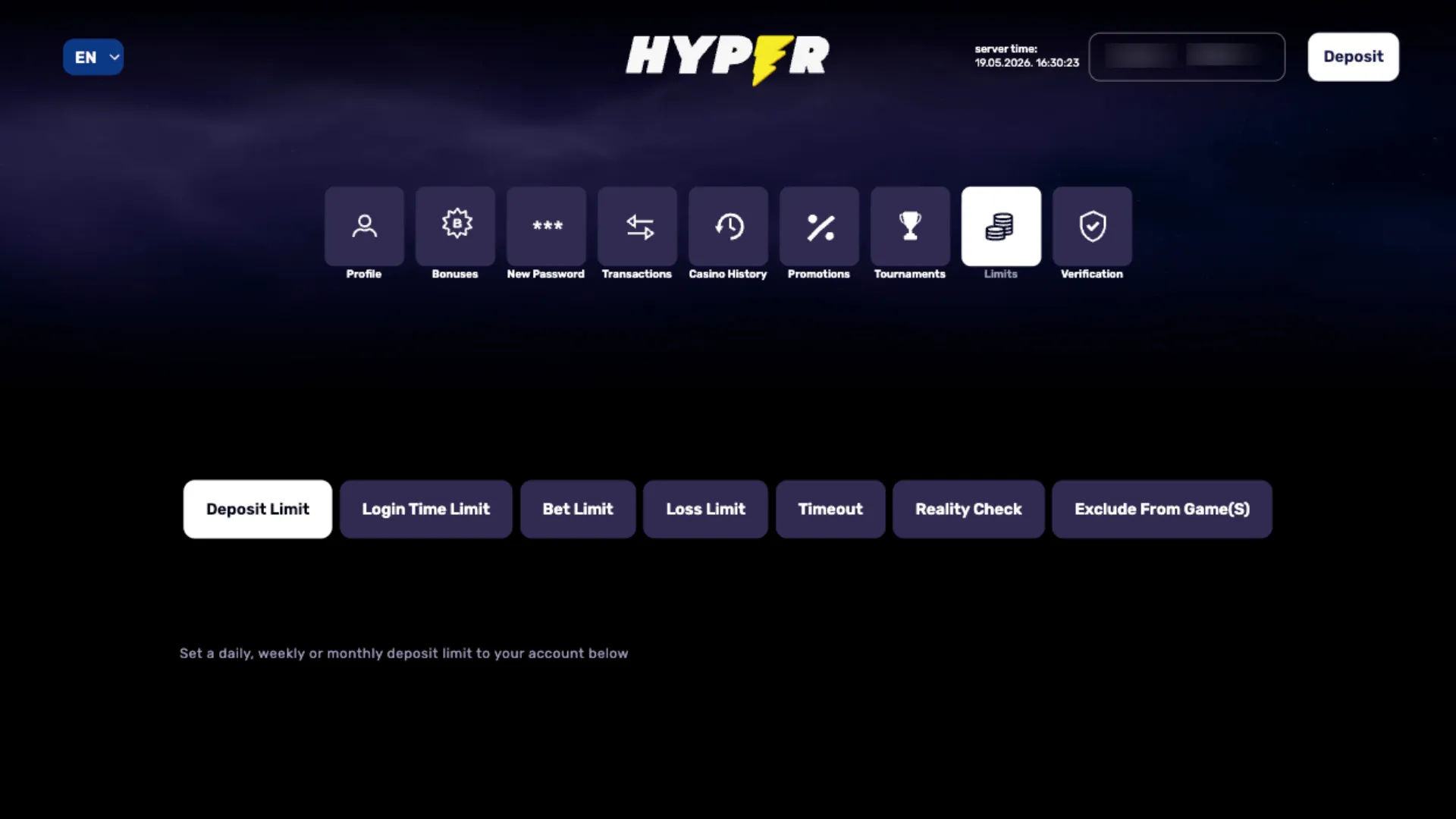 Hyper Casino Responsible Gambling Tools