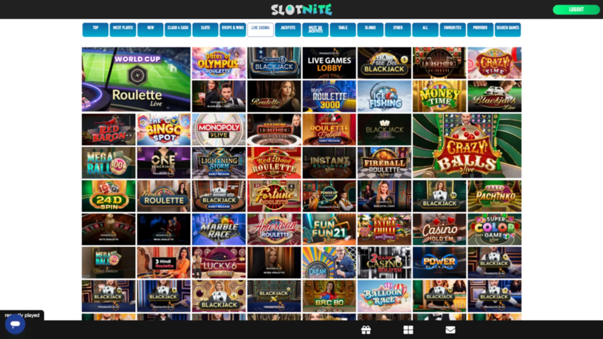 Slotnite Casino Live Games