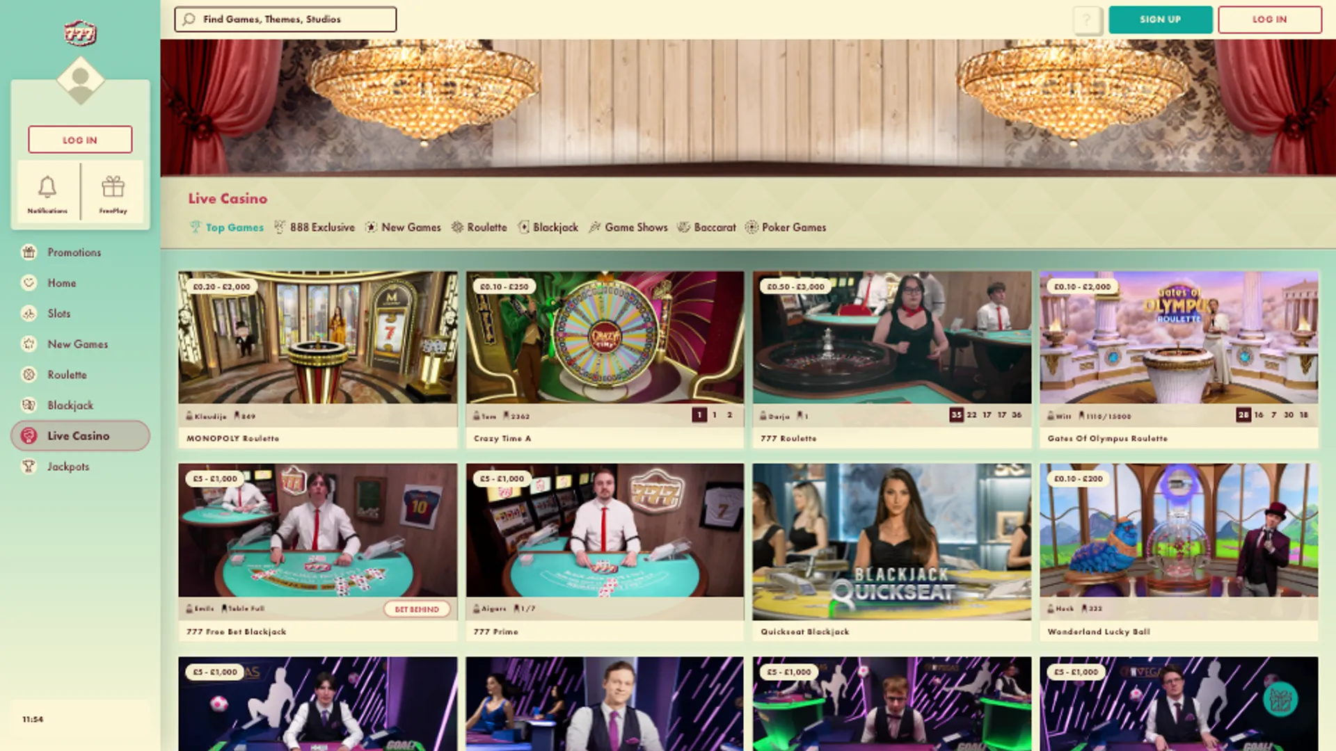 777 Casino Live Games