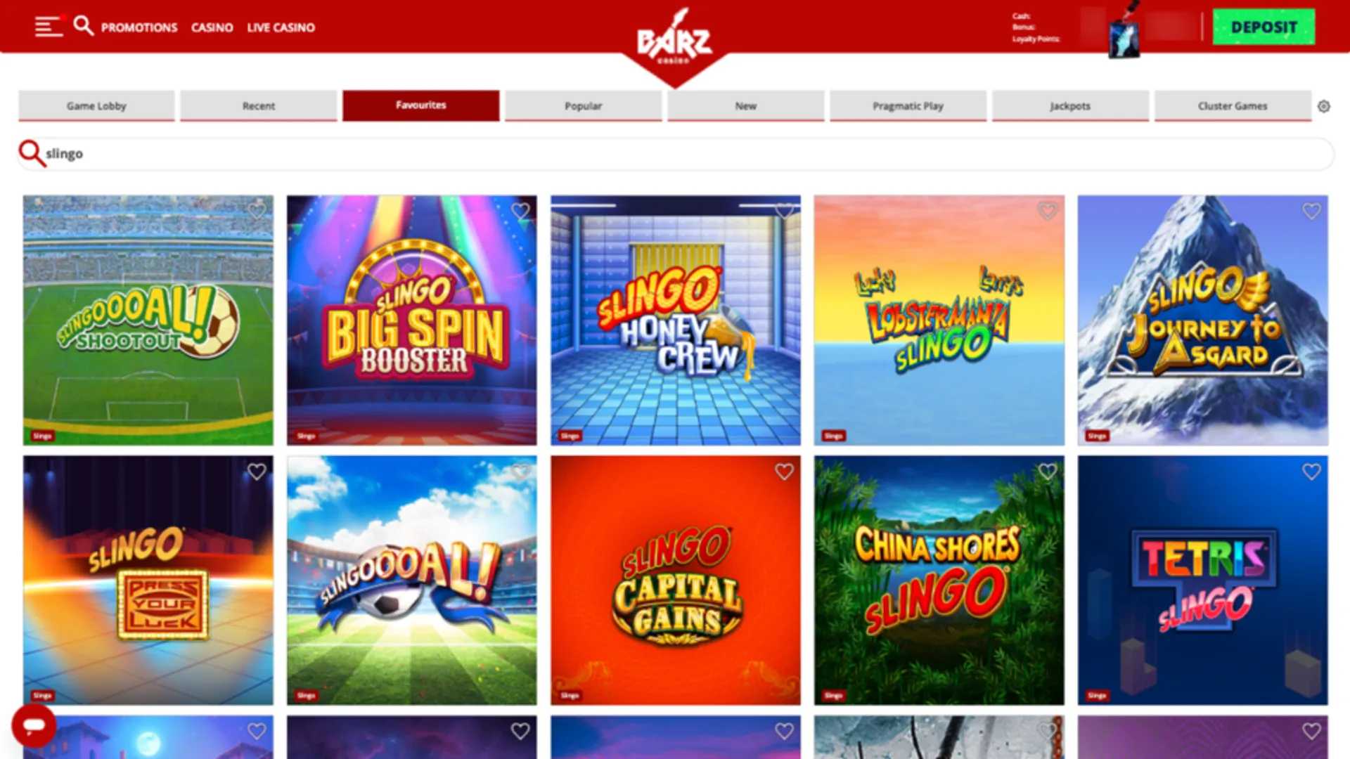 Barz Casino Exclusive Games