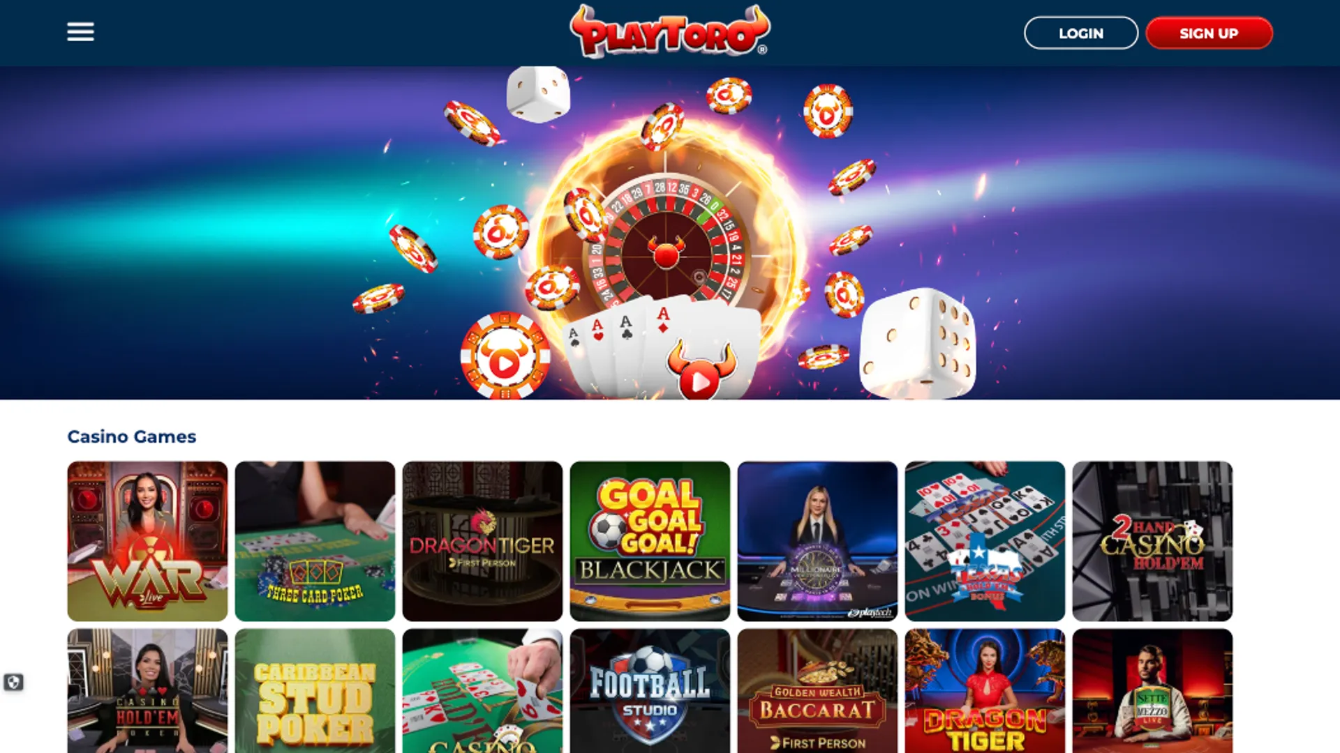 PlayToro Casino Table Games