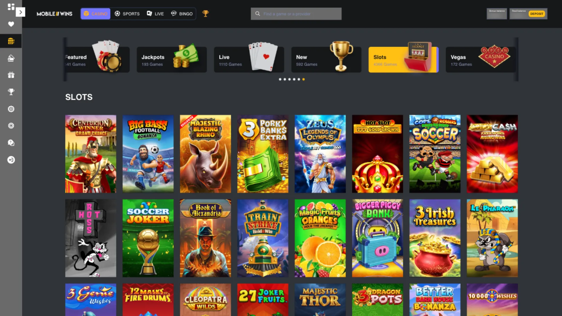 Mobile Wins Casino SLots