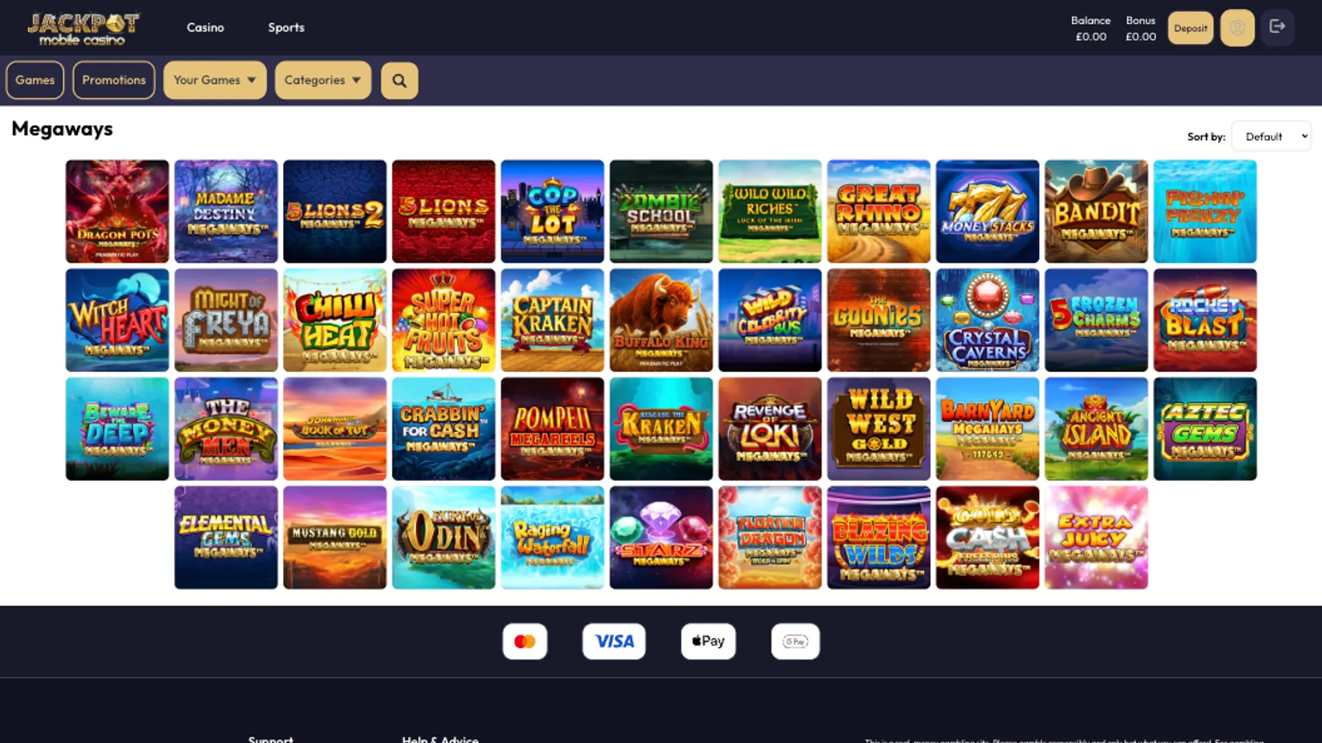 Jackpot Mobile Casino Megaways
