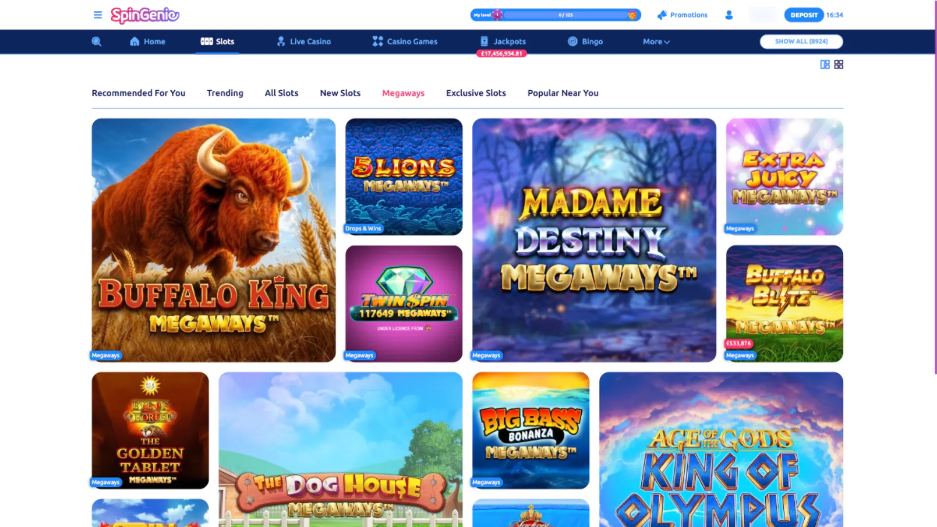 Spin Genie Casino Megaways