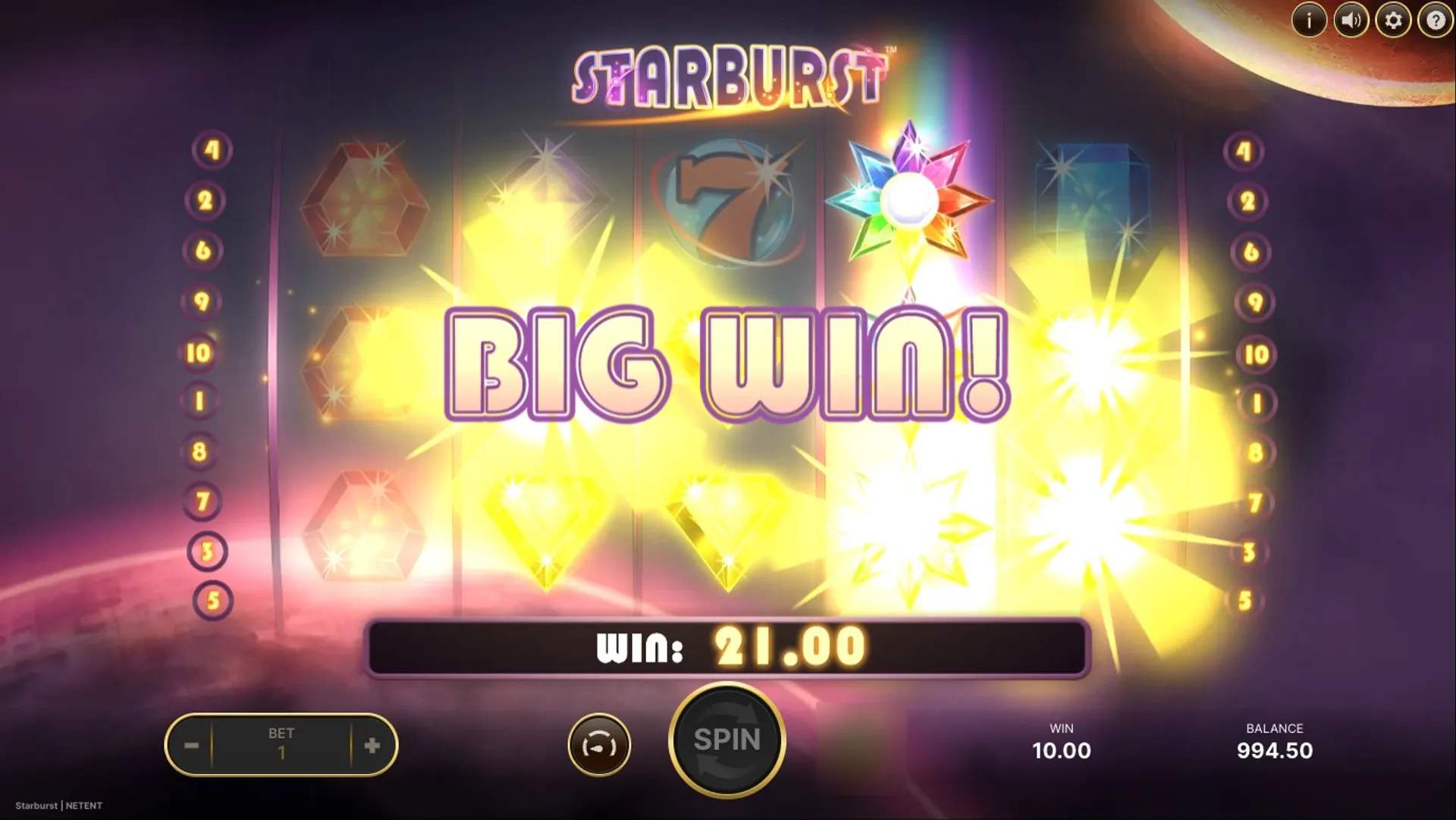 Starburst Slot Graphics