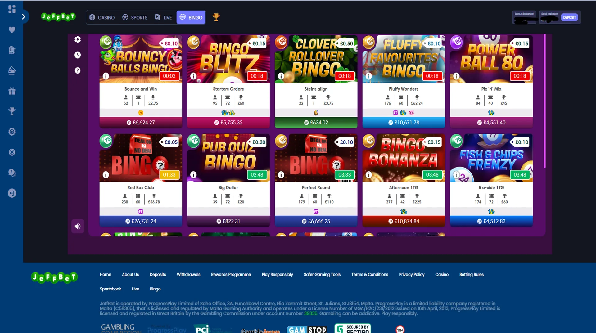 Jeffbet Casino bingo