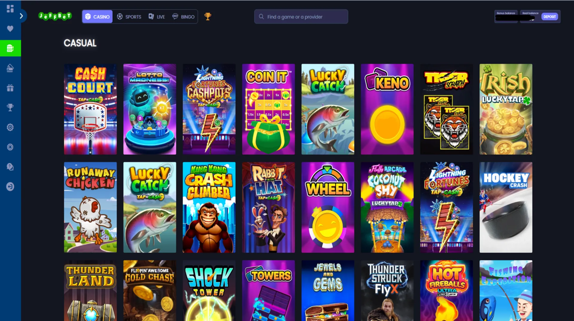 Jeffbet table games