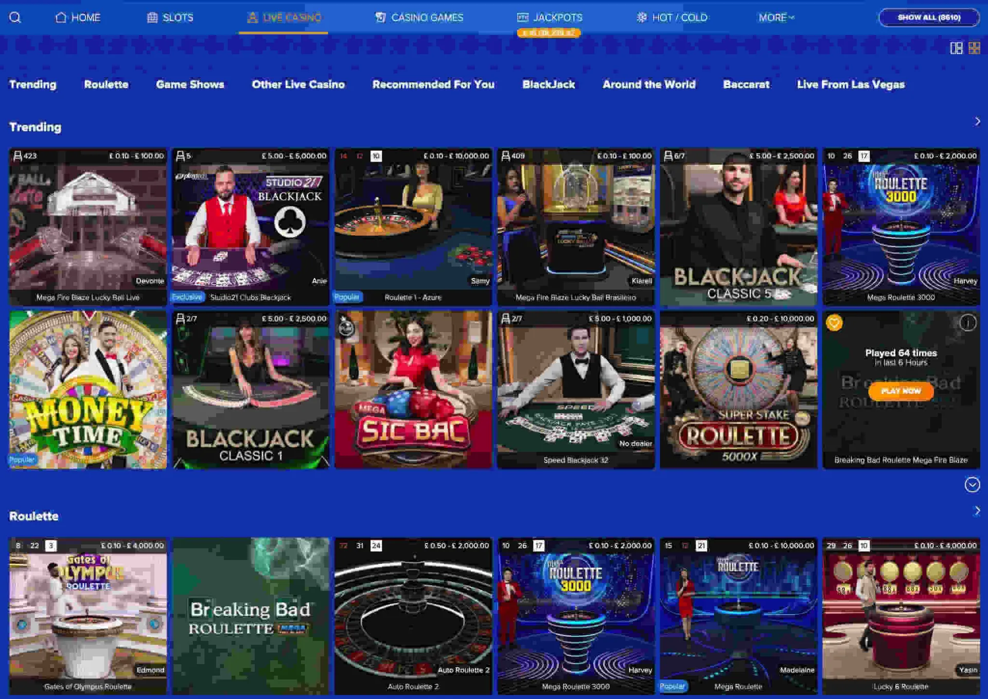 Ahti Games Casino live casino games