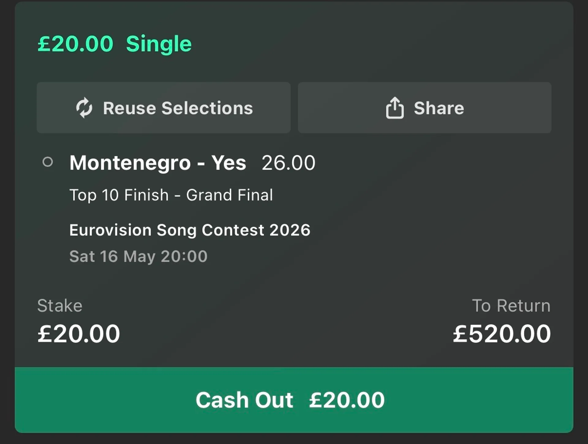 Eurovision 2026 Top 10 / Top 5 finish