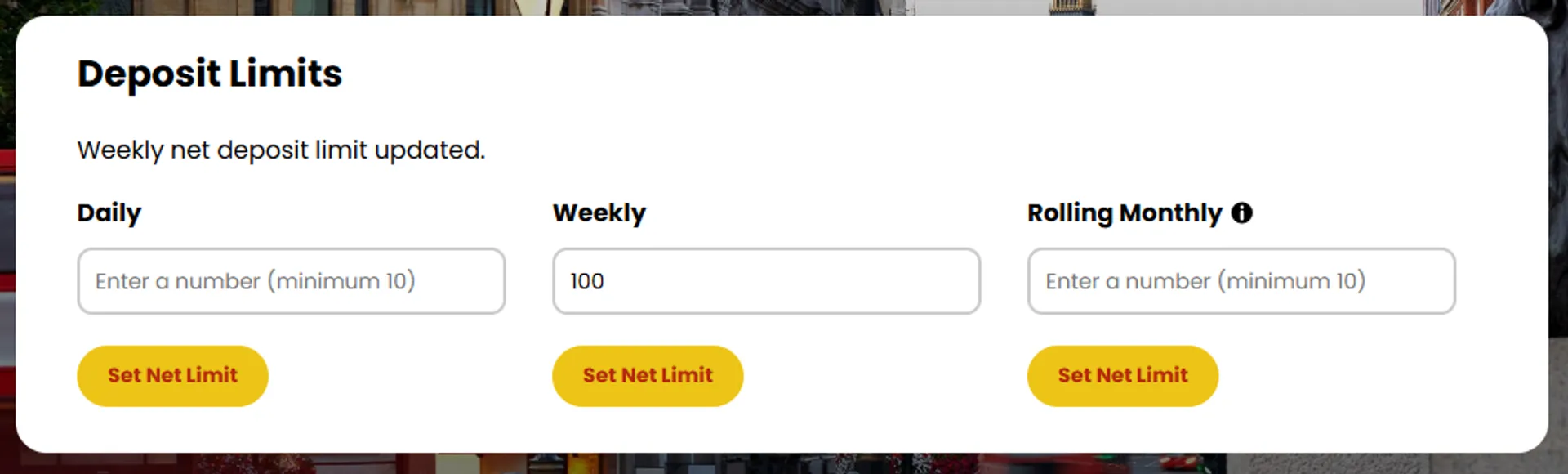 Deposit Limits